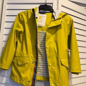 Mini Boden Bright Yellow Kids Hooded Raincoat